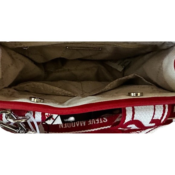 Steve Madden Tiktok Satchel Bwebber Creme Red Canvas Bag Tiktok Viral Purse NWT - Picture 13 of 16